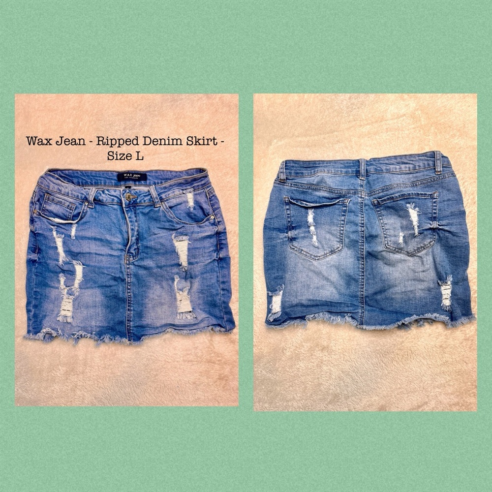 Wax Jean - Ripped Jean Style Denim - Large